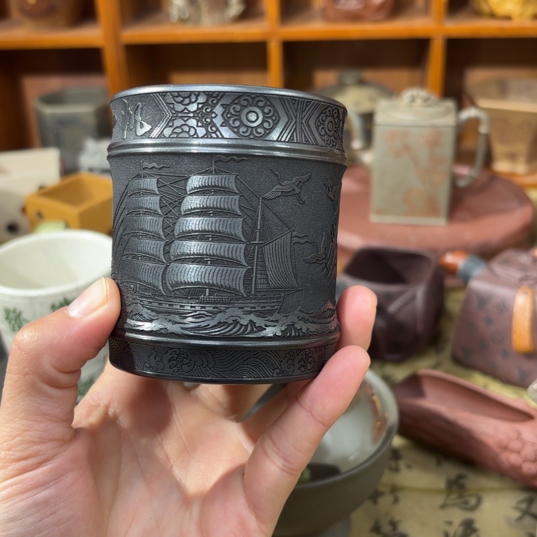 紫砂茶杯宜兴原矿紫砂茶器