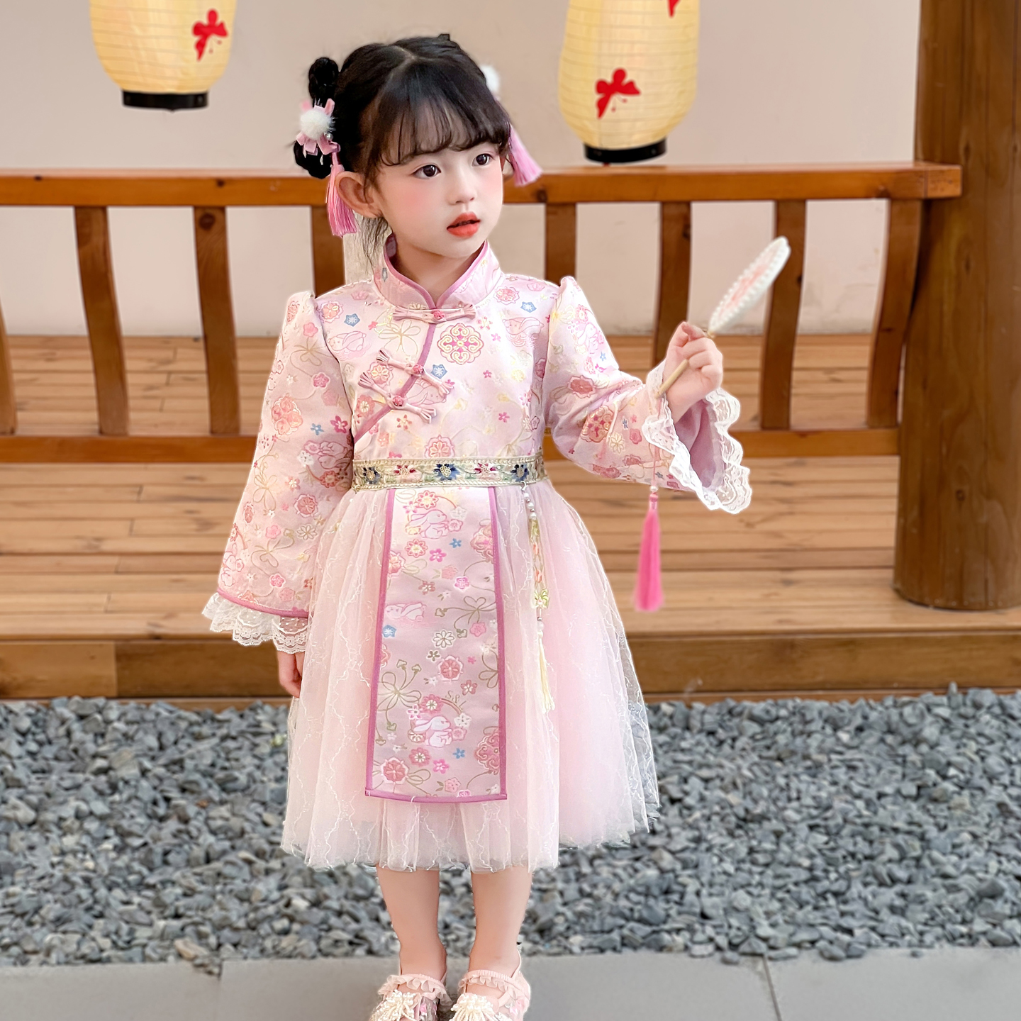 女童汉服春秋装儿童中国风唐装小女孩新中式旗袍古风新款中秋古装