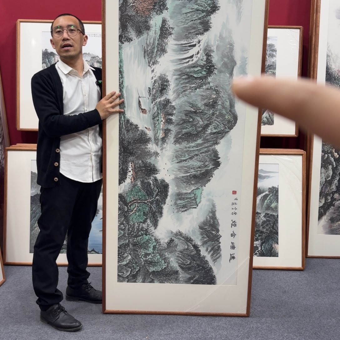 国画带框绘画210/80尺寸