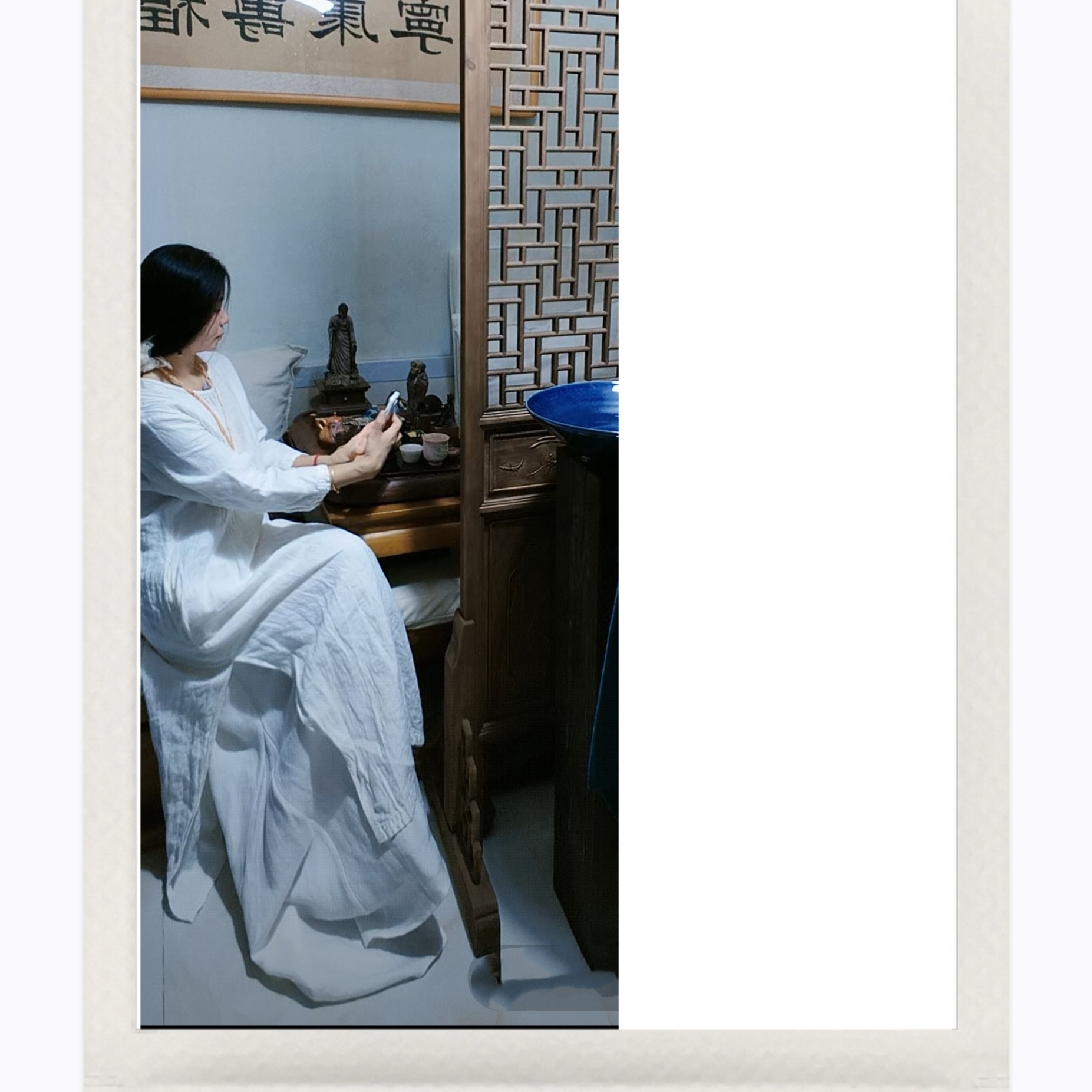 《山归来》白色侧双边开口禅服