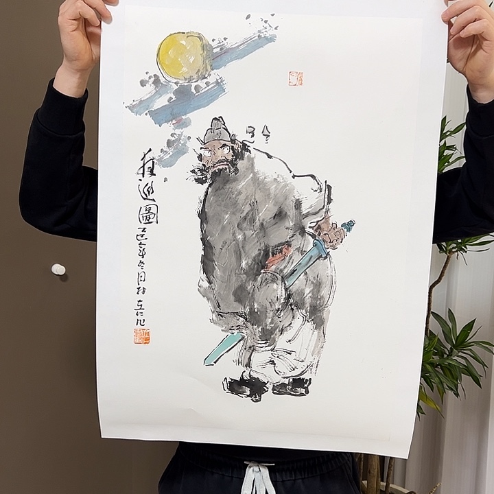 楚***文国画林立仁  手绘原创