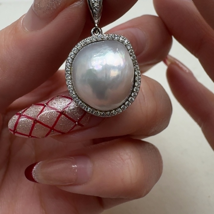 海水珍珠颈饰银S925镶嵌