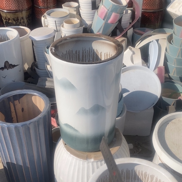 高腰白直桶山水大号口28/45