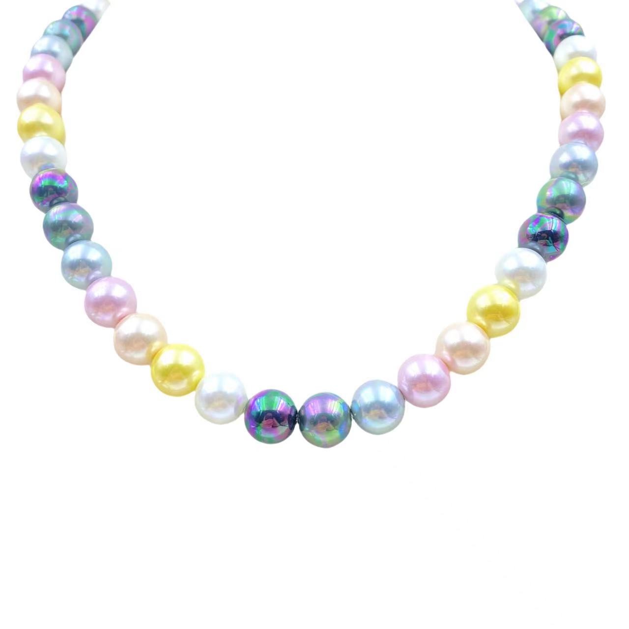 气质多彩多宝项链塰水贝珠Y1991X合金