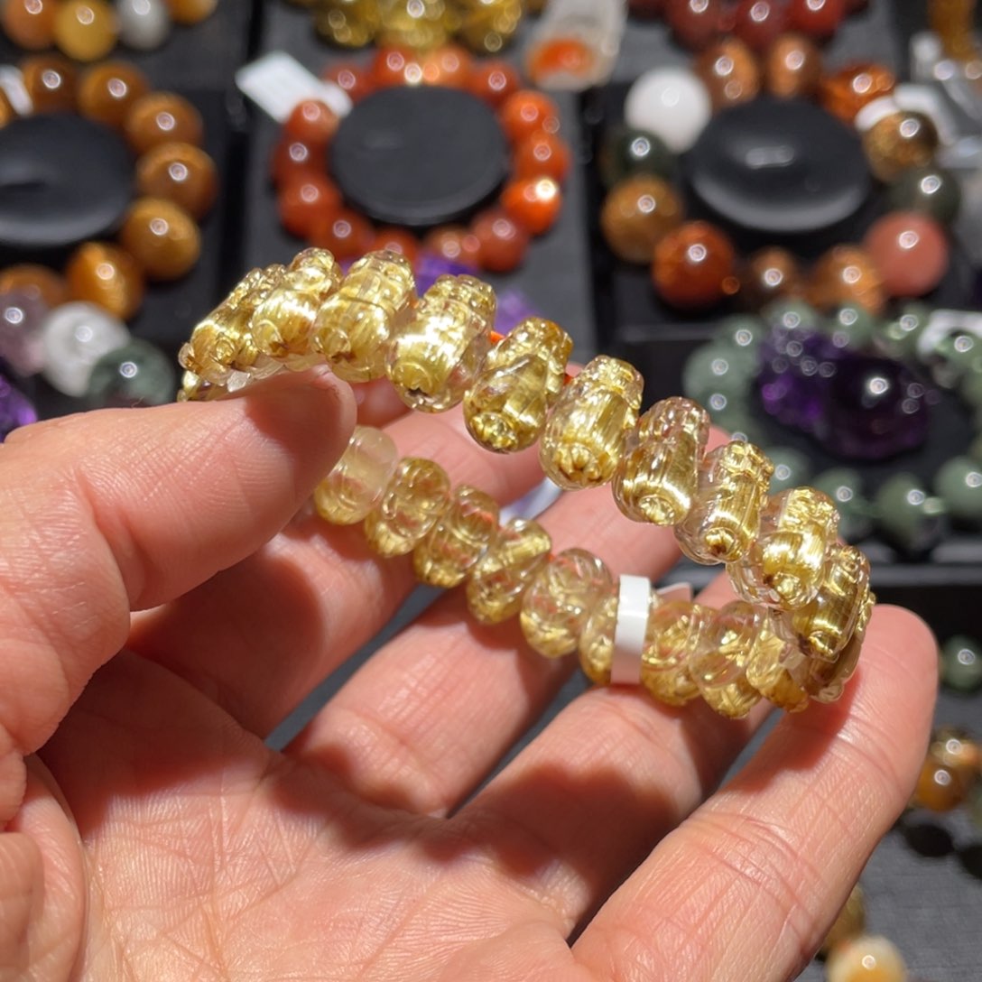 水晶手链未镶嵌钛晶貔貅手链12mm左右