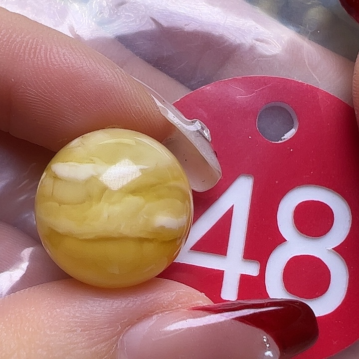 蜜蜡未镶嵌珠宝奇石微瑕16mm虎皮圆珠