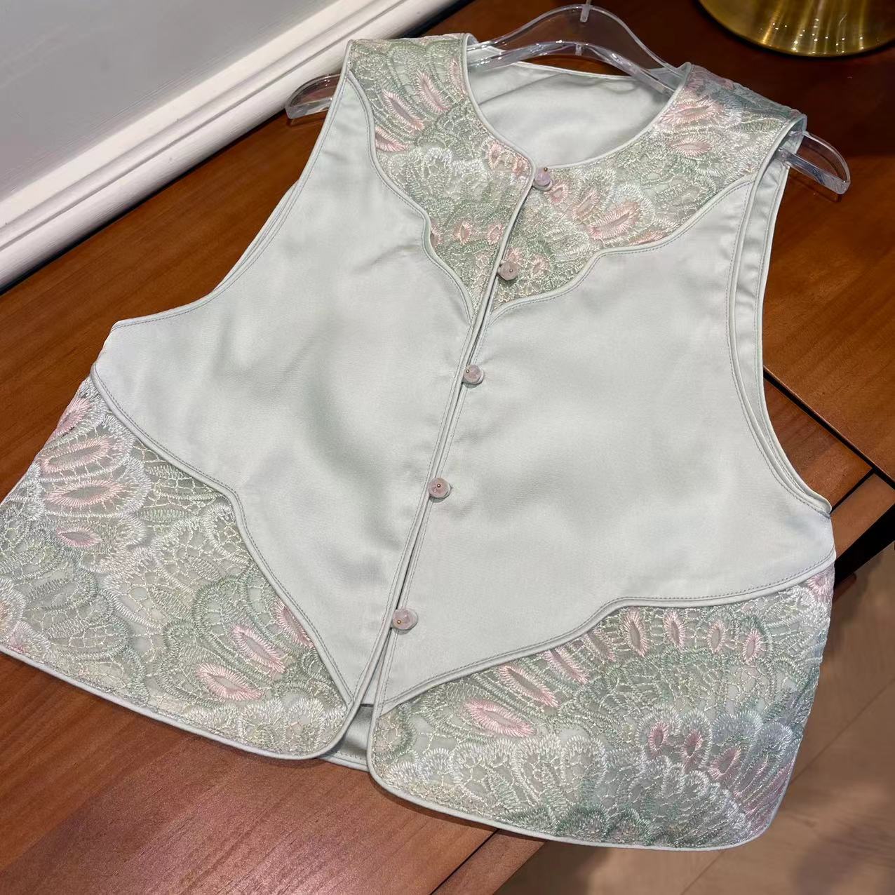 【喜儿定制】春季新款百搭时尚白色马甲内衬汉服休闲中大童夏季