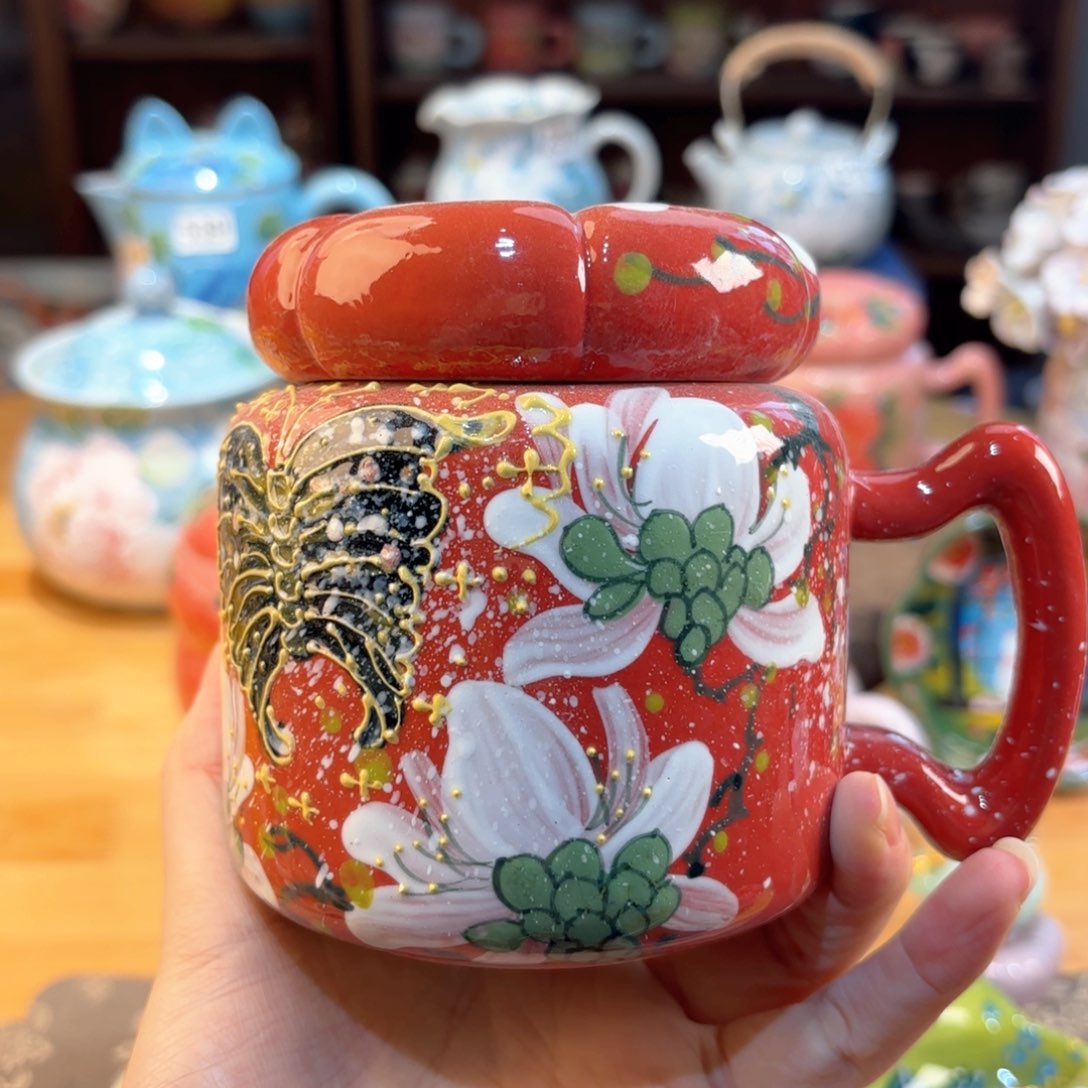 景德镇手绘高温釉下彩陶瓷茶具