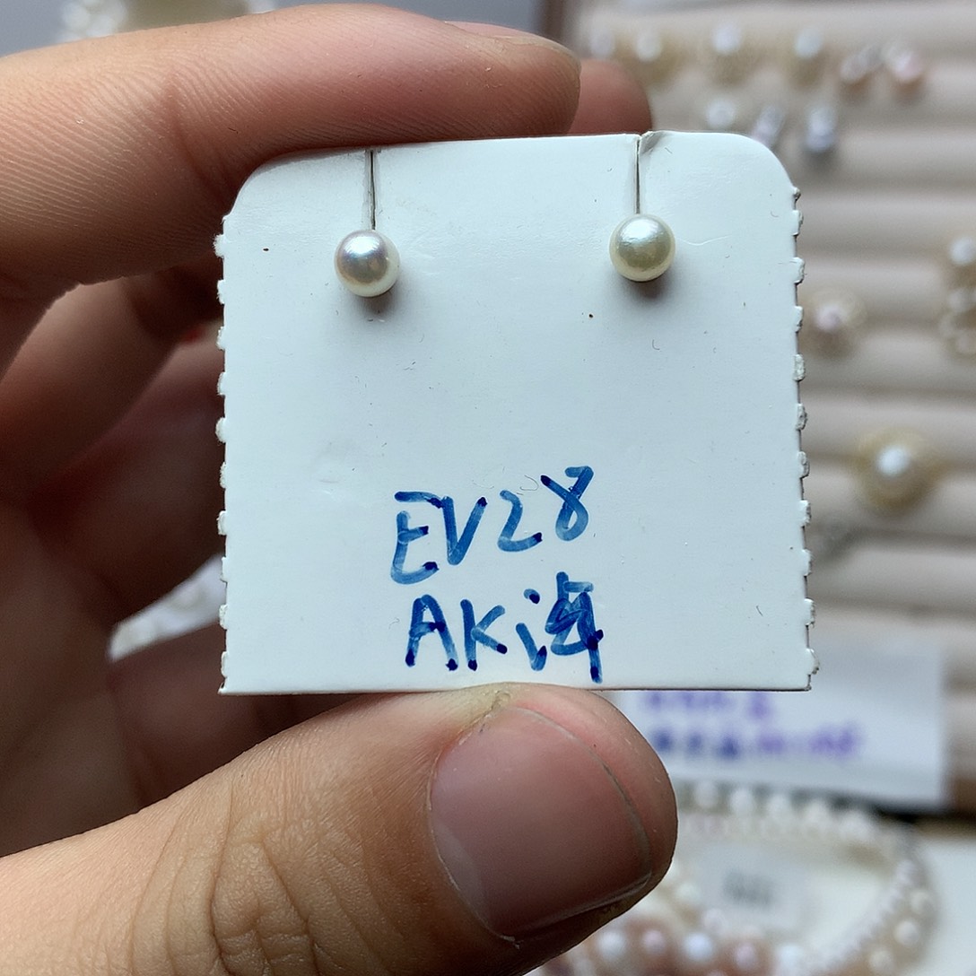 淡水珍珠4-6未镶嵌a186耳钉