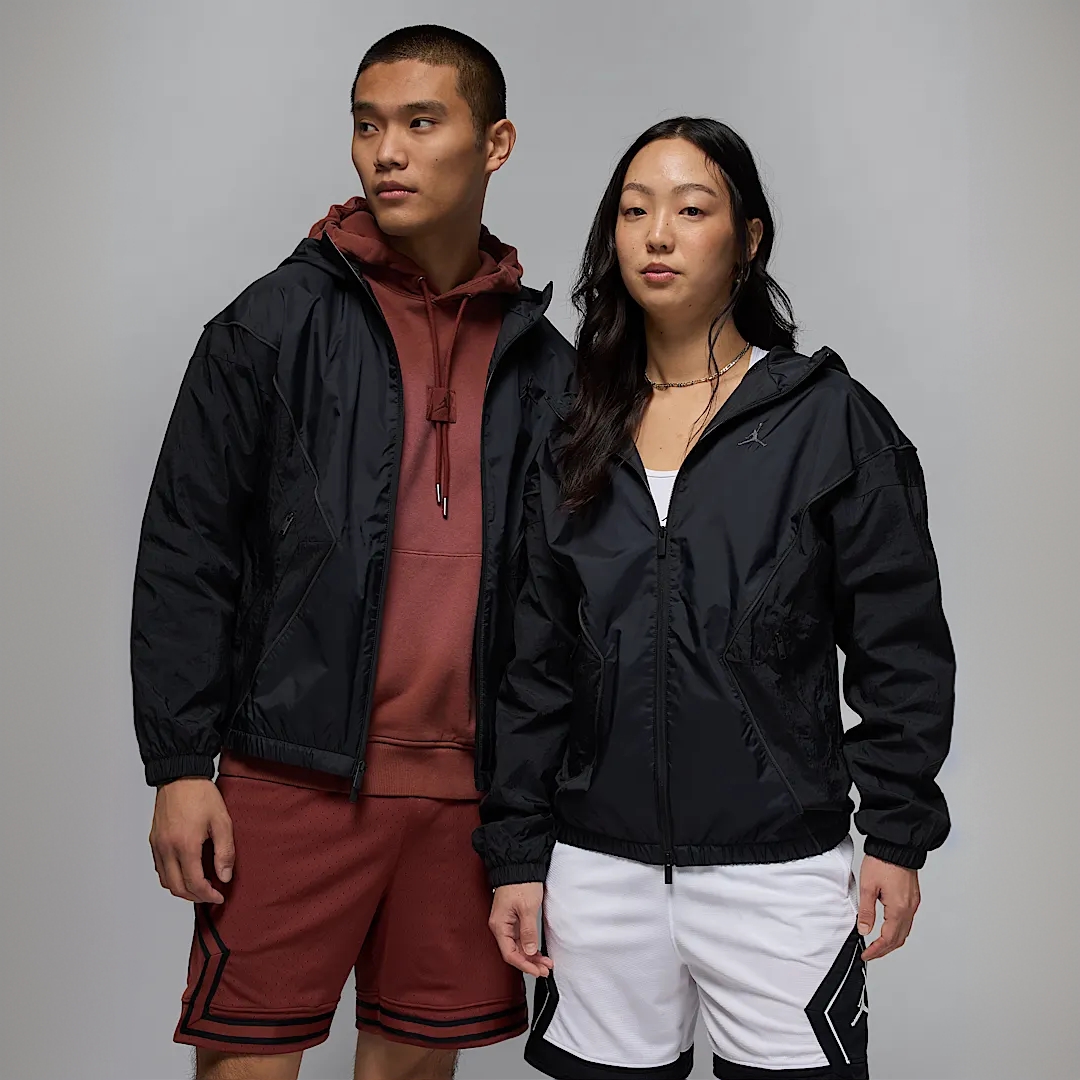 NIKE/耐克Jordan情侣款防风运动休闲宽松夹克连帽外套HF9334-010