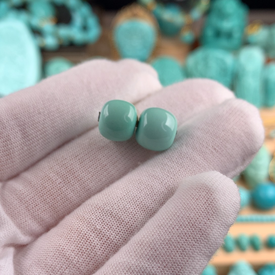 未镶嵌绿松石对珠卡10