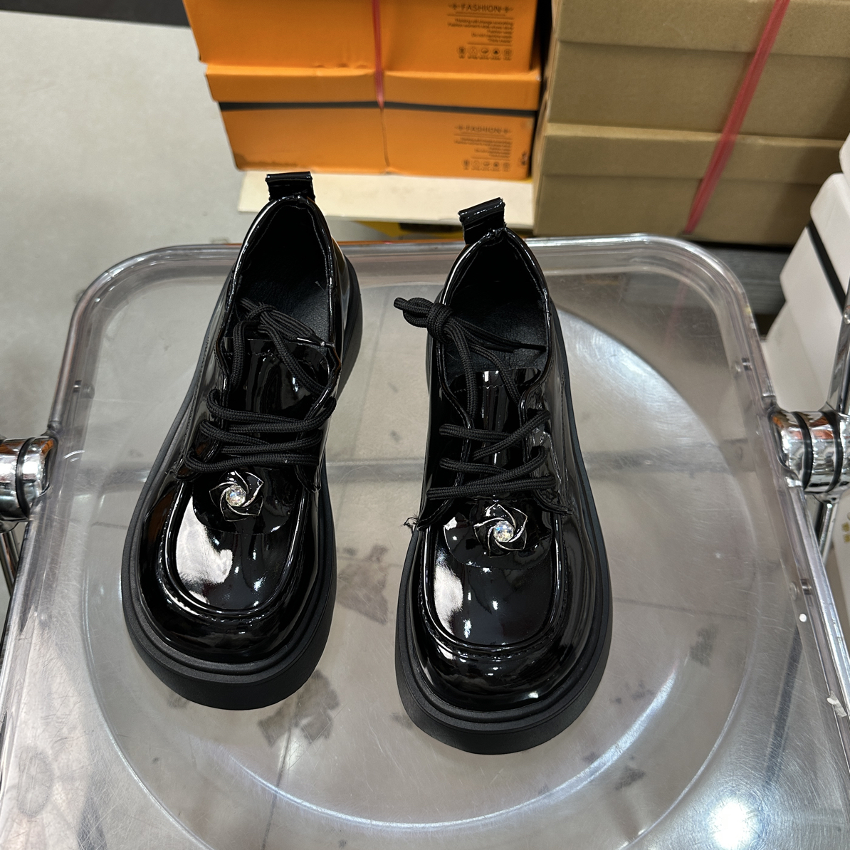 厚底防滑英伦风女款秋冬粗跟蝴蝶结乐福鞋增高百搭单鞋