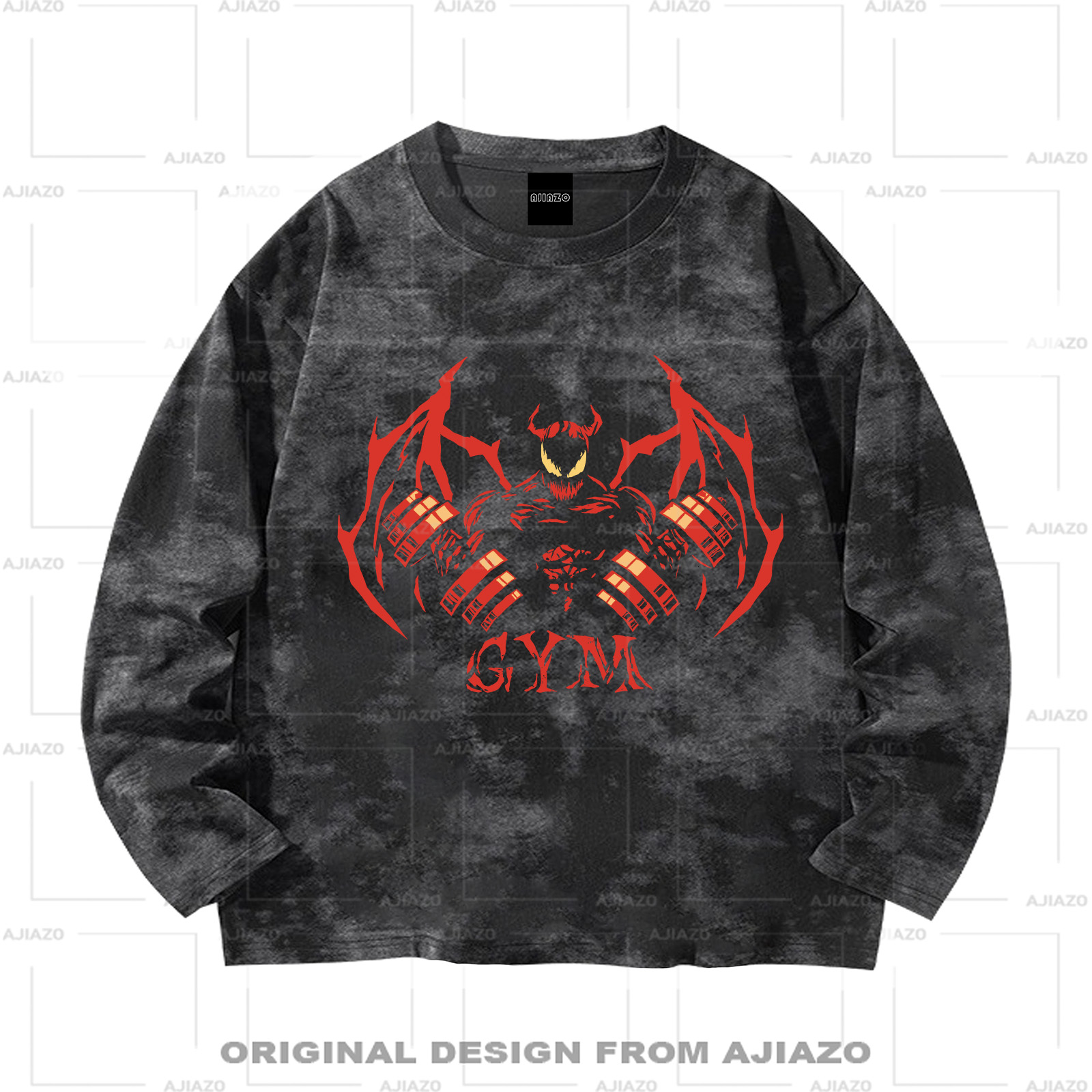 老狗十三【邪恶拿铁】纯棉扎染长袖T恤 宽松休闲百搭男女同款上衣