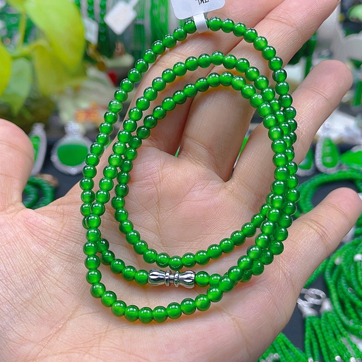 翡翠颈饰未镶嵌圆珠项链4