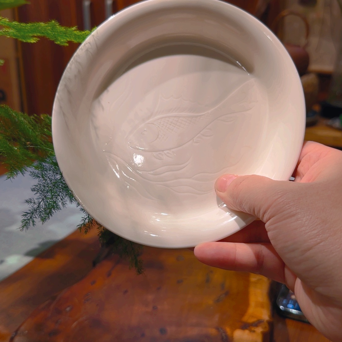 开***子微澜定瓷 鱼纹壶承11111111