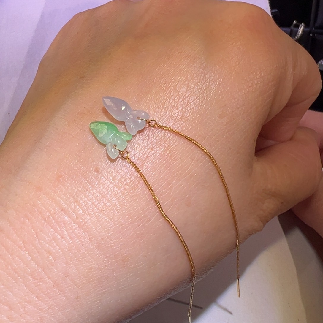 翡翠颈饰18K金镶嵌耳环