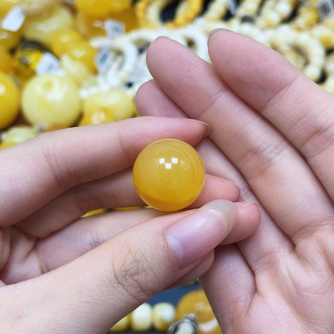 裸石蜜蜡未镶嵌圆珠18.5mm花粉