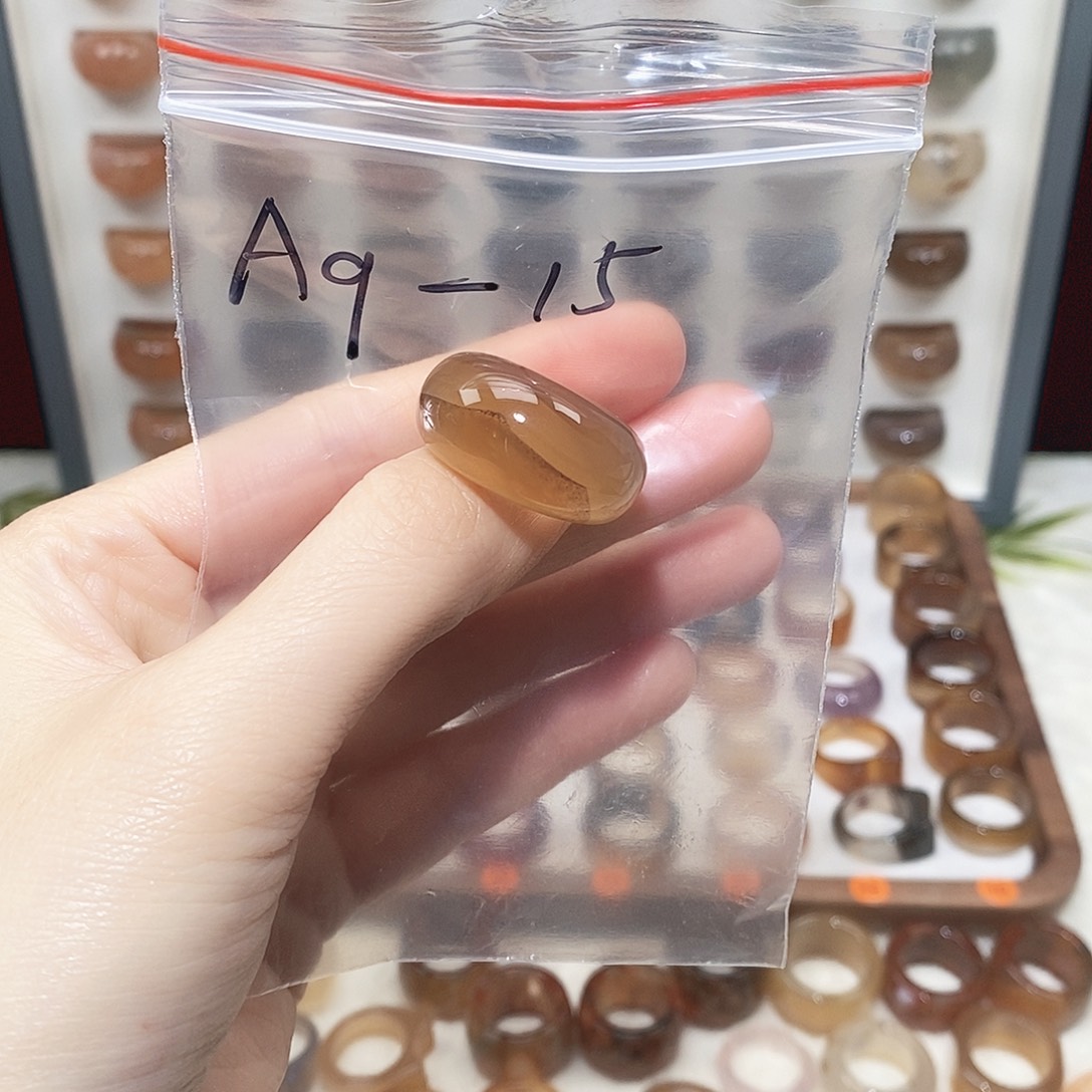 玛瑙/玉髓未镶嵌戒指港15码包容不退换