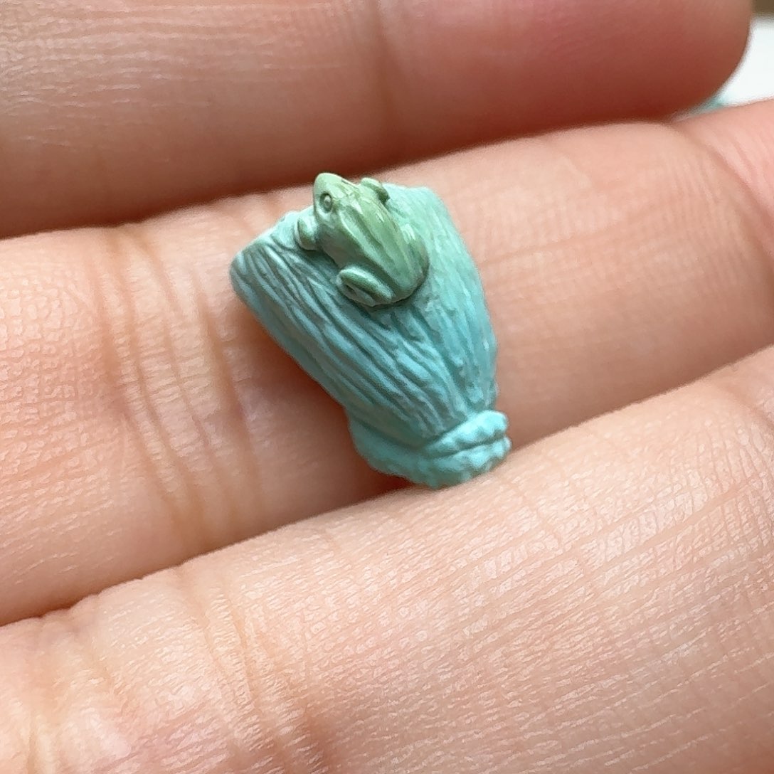 绿松石莲蓬青蛙未镶嵌