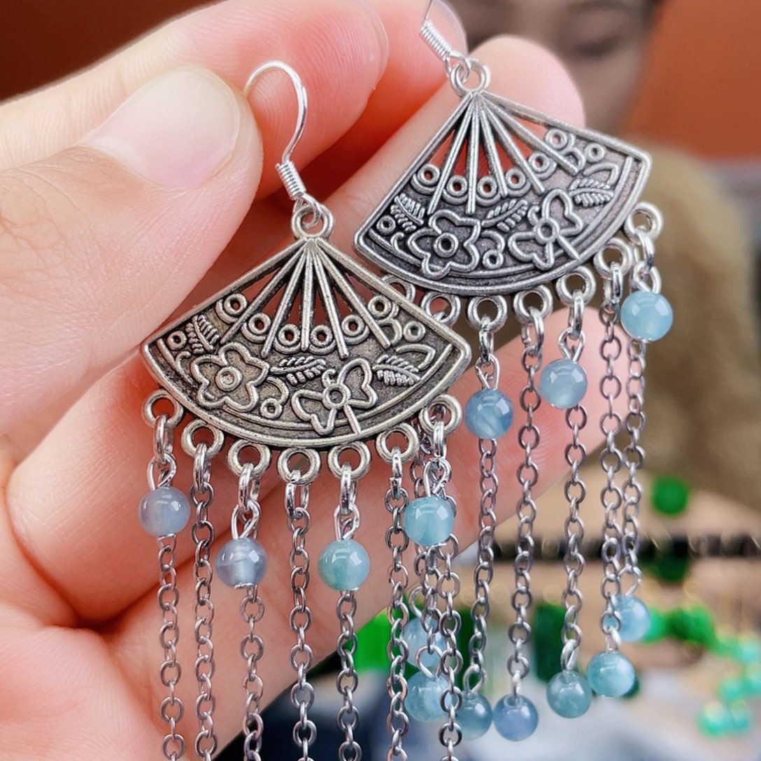 翡翠未镶嵌耳饰饰品