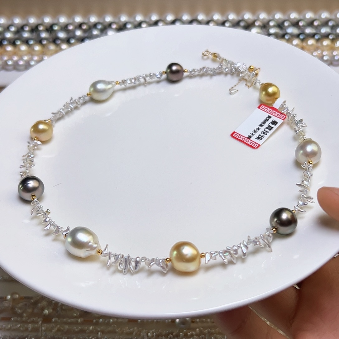 海水珍珠18K金镶嵌颈饰