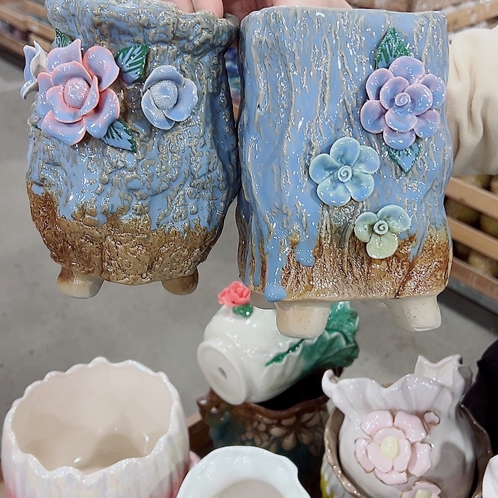 有孔，凑单福利满10元发货陶瓷多肉花盆！