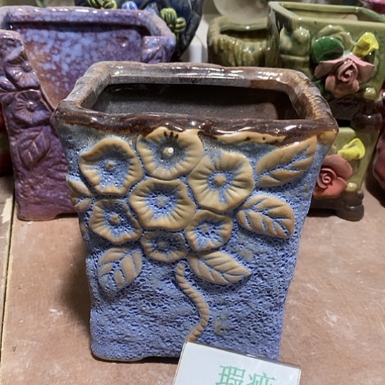 紫砂花盆瑕疵花盆有孔