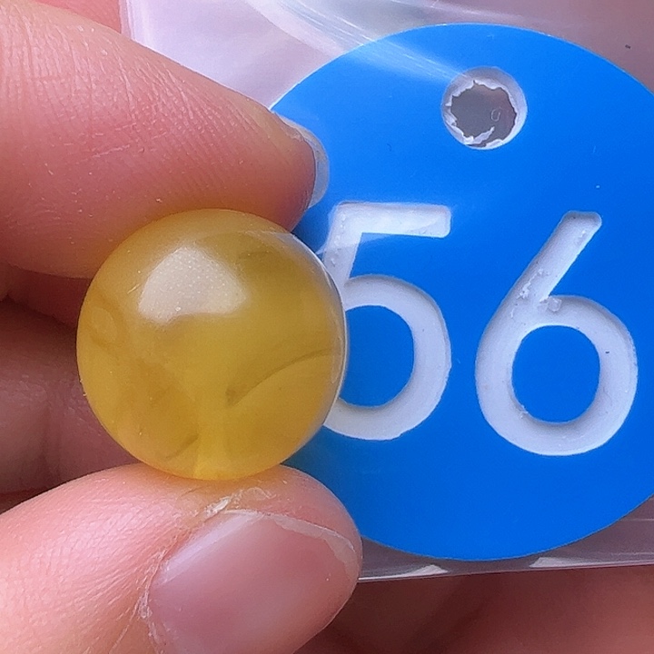 蜜蜡裸石未镶嵌花粉14.7m m