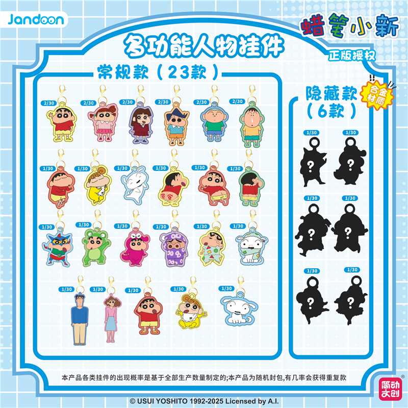 【简动文创】 蜡笔小新 多功能人物挂件系列 正品授权盲盒