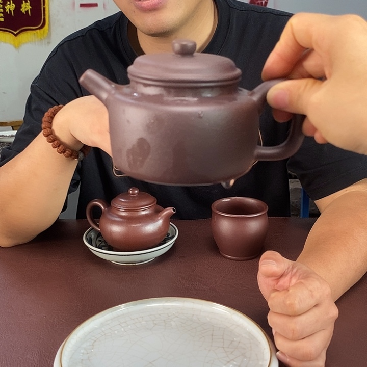 茶壶紫砂天青德钟220左右的容量半手制作
