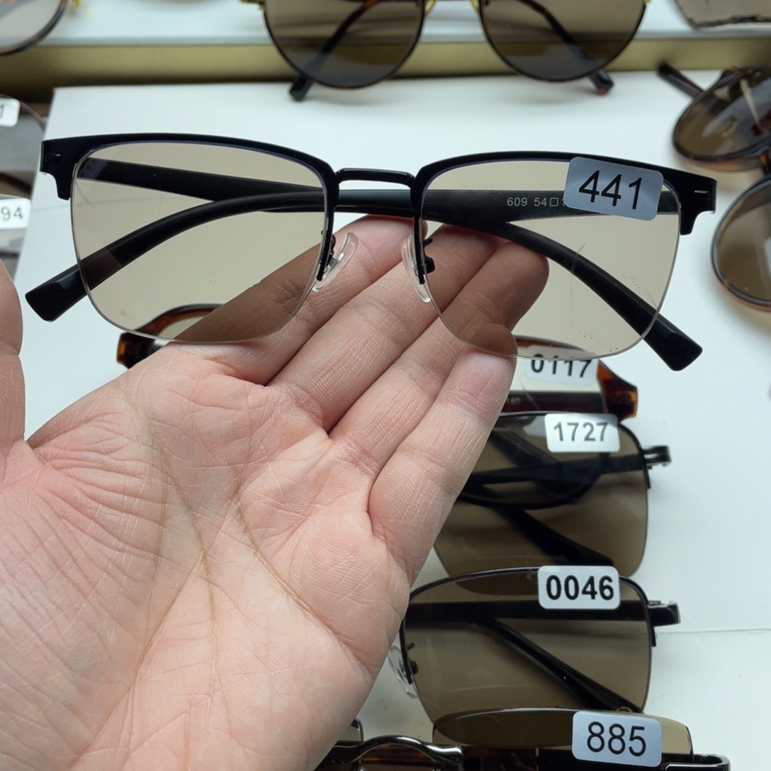 茶水晶半框眼镜 441