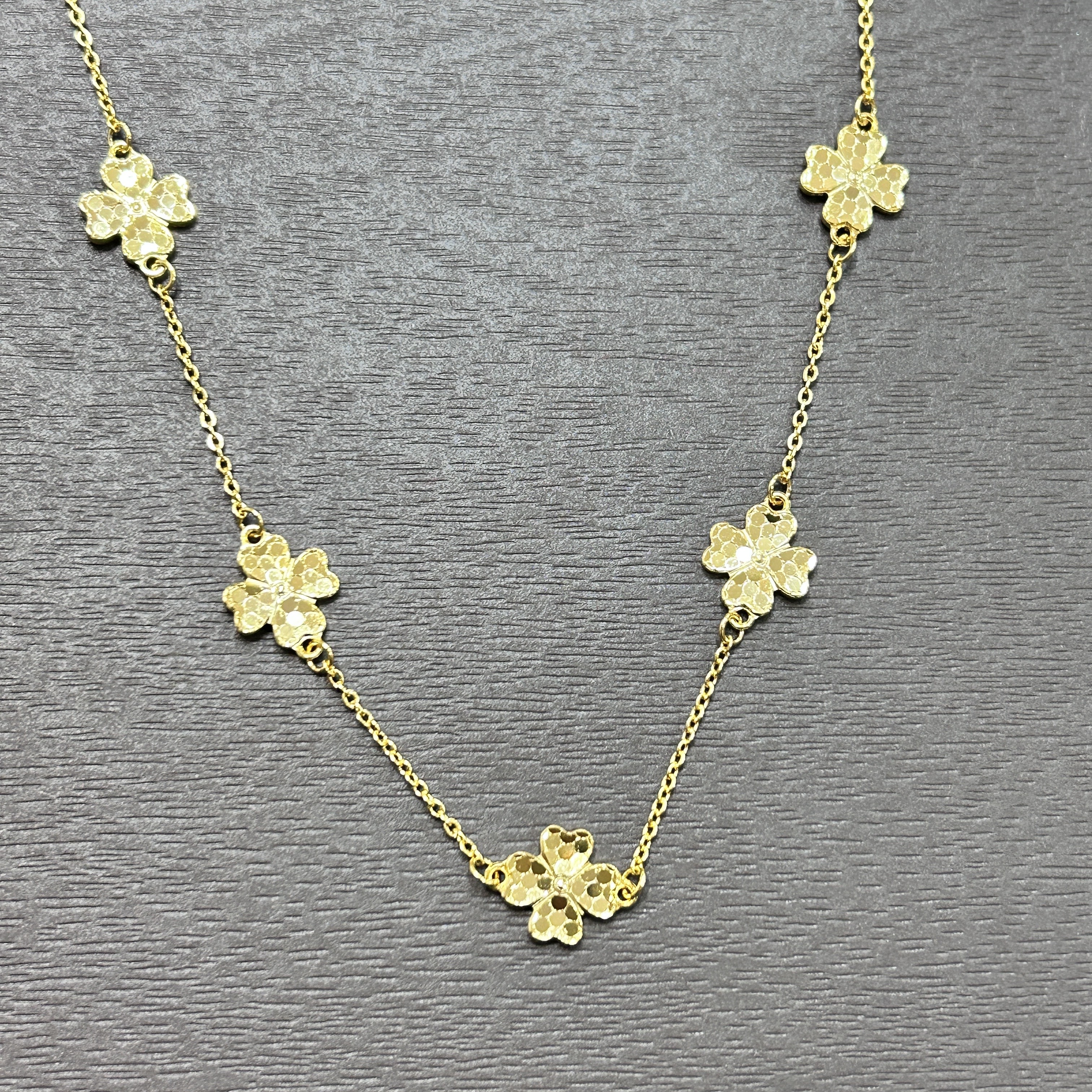 坠链均925银 【店长专享】925银碎冰冰四叶草套链YTL362