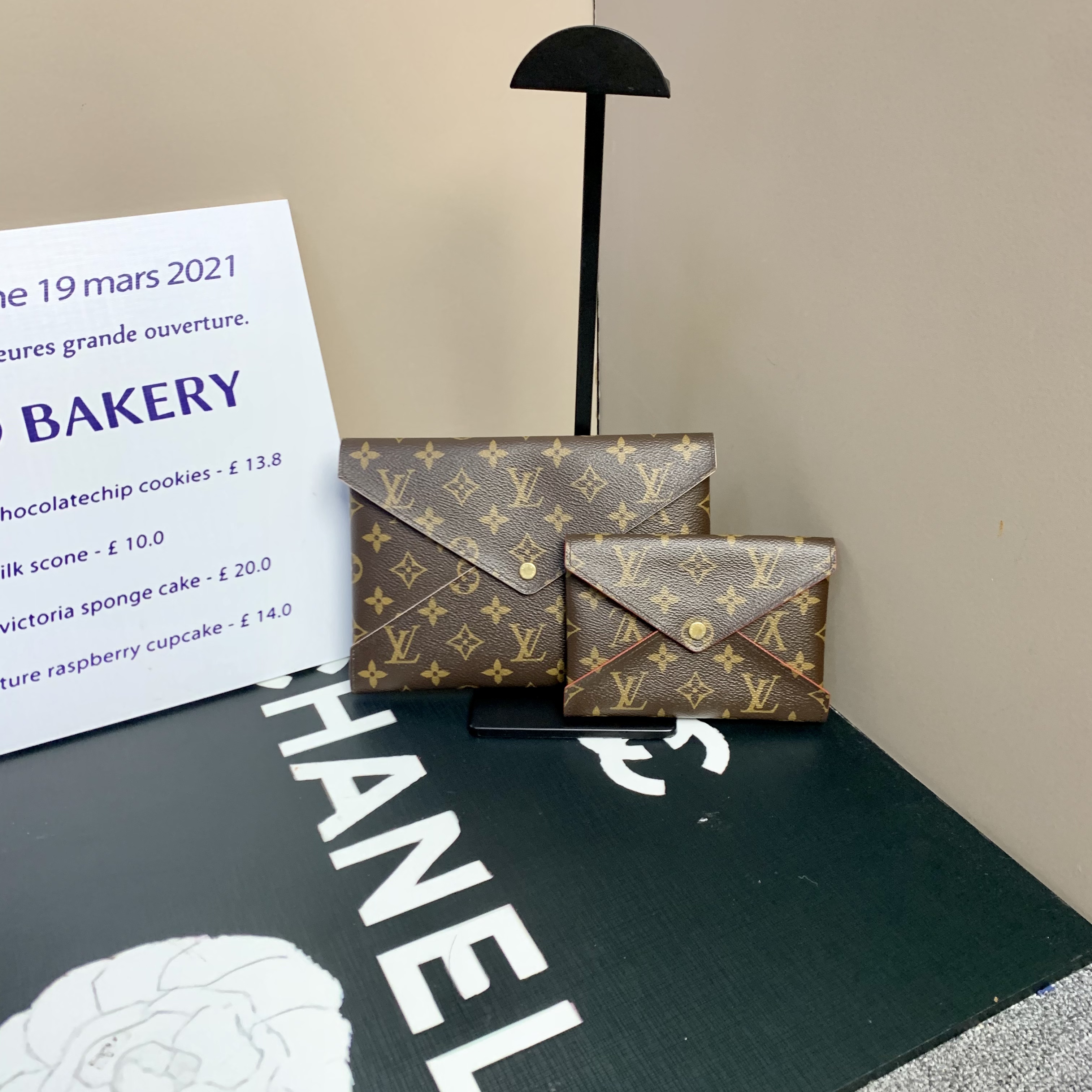 95新 LouisVuitton/路易威登 小怡中古/LV老花套娃二件套/信封包