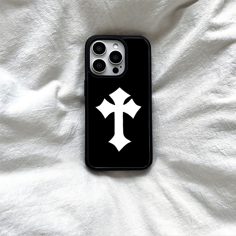 新款韩系黑色底克罗心适用16小米15Pro苹果13/14/12手机壳11荣耀