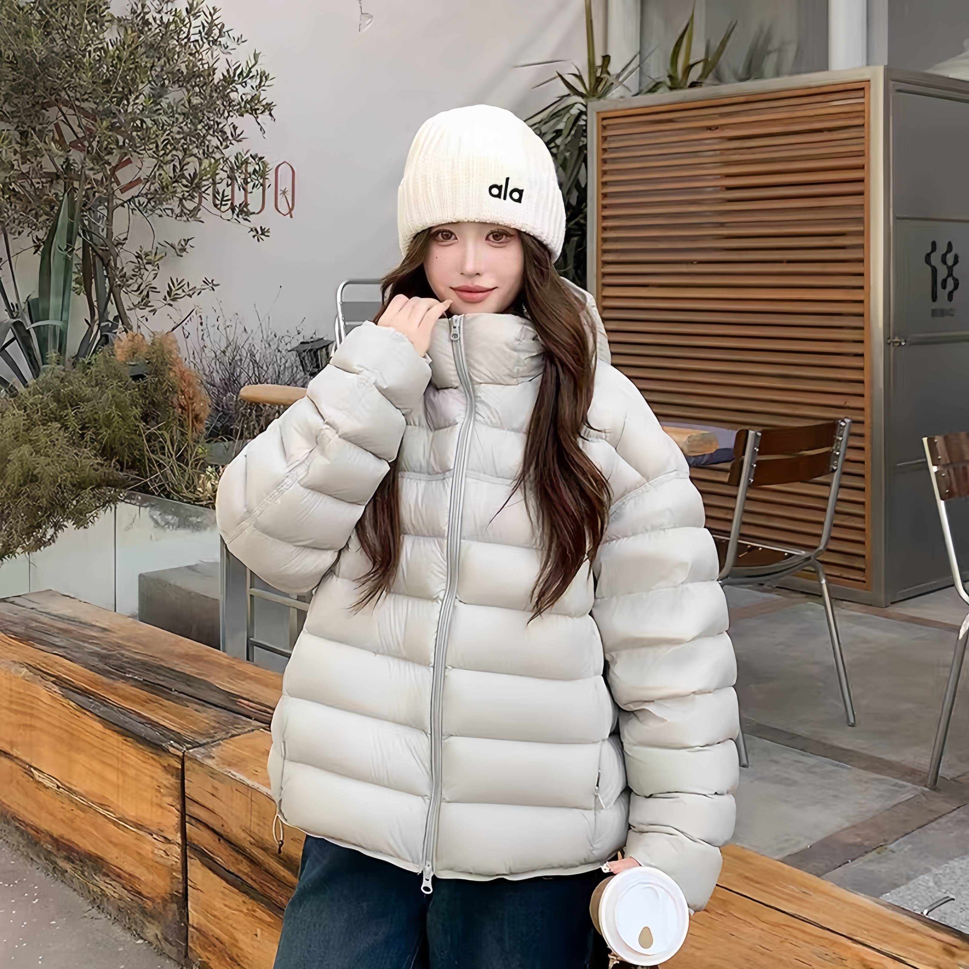 2025新款龟背连帽保暖短款排骨羽绒服女休闲百搭外套羽绒服