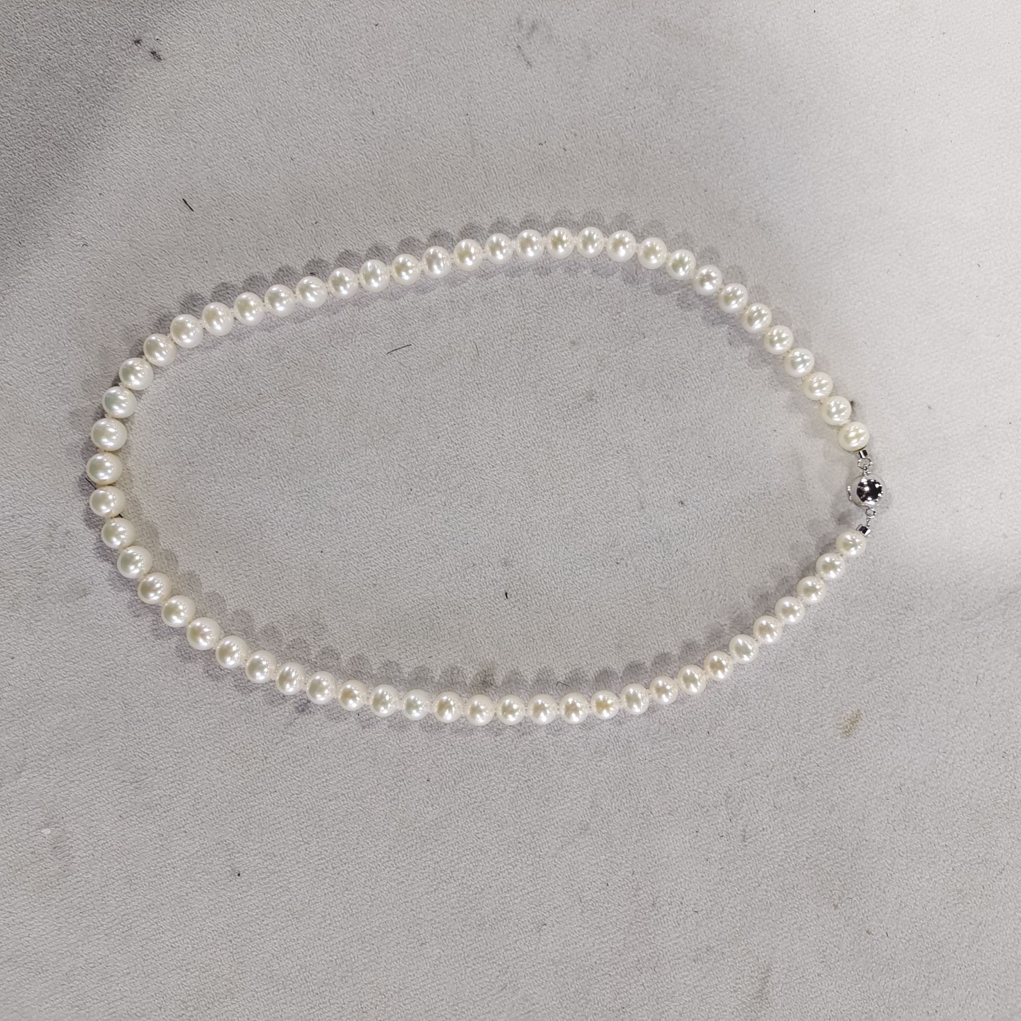 淡水无核珍珠项链 7-8mm S925银 