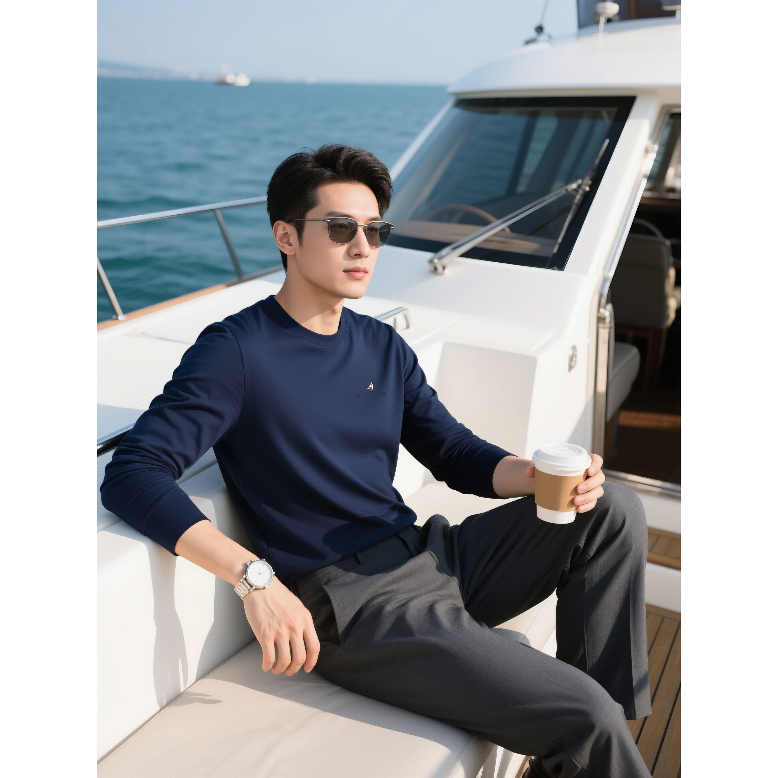 Navigare纳维凯尔意大利小帆船秋季圆领长袖T恤1235004001