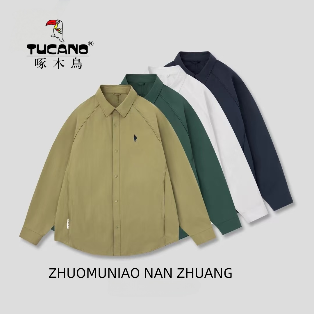 TUCANO/啄木鸟2025秋季新款时尚潮流翻领透气小刺绣休闲夹克上衣