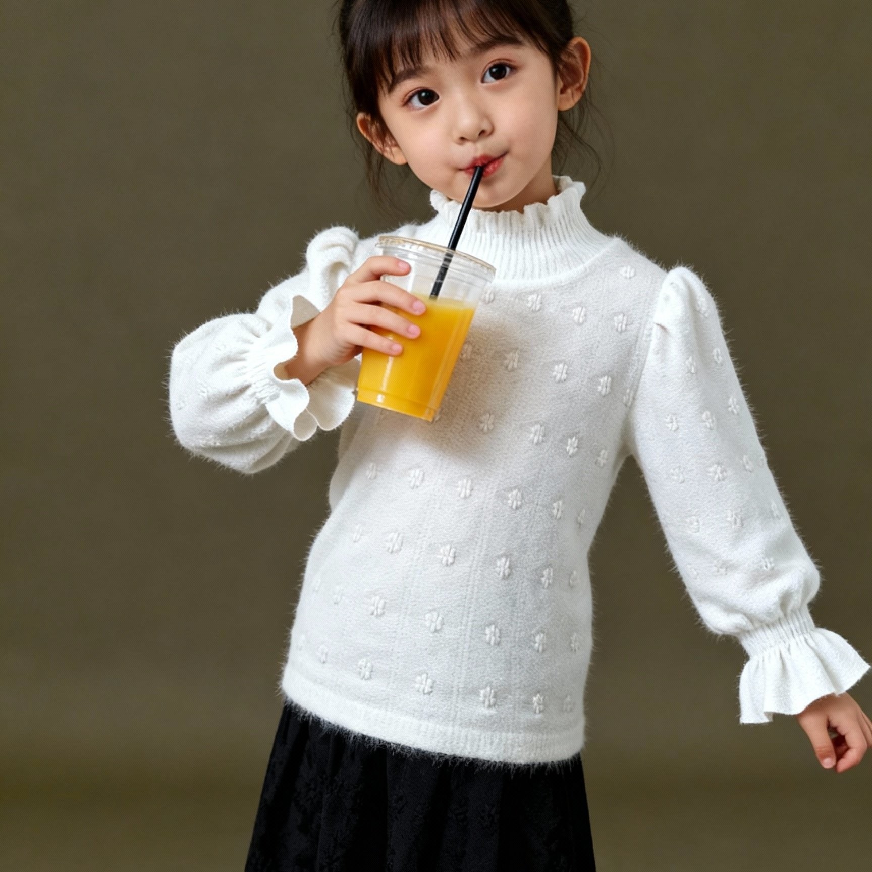 3084春秋儿童蕾丝上衣冬季女童半高领打底衫宝宝加厚女孩内衣