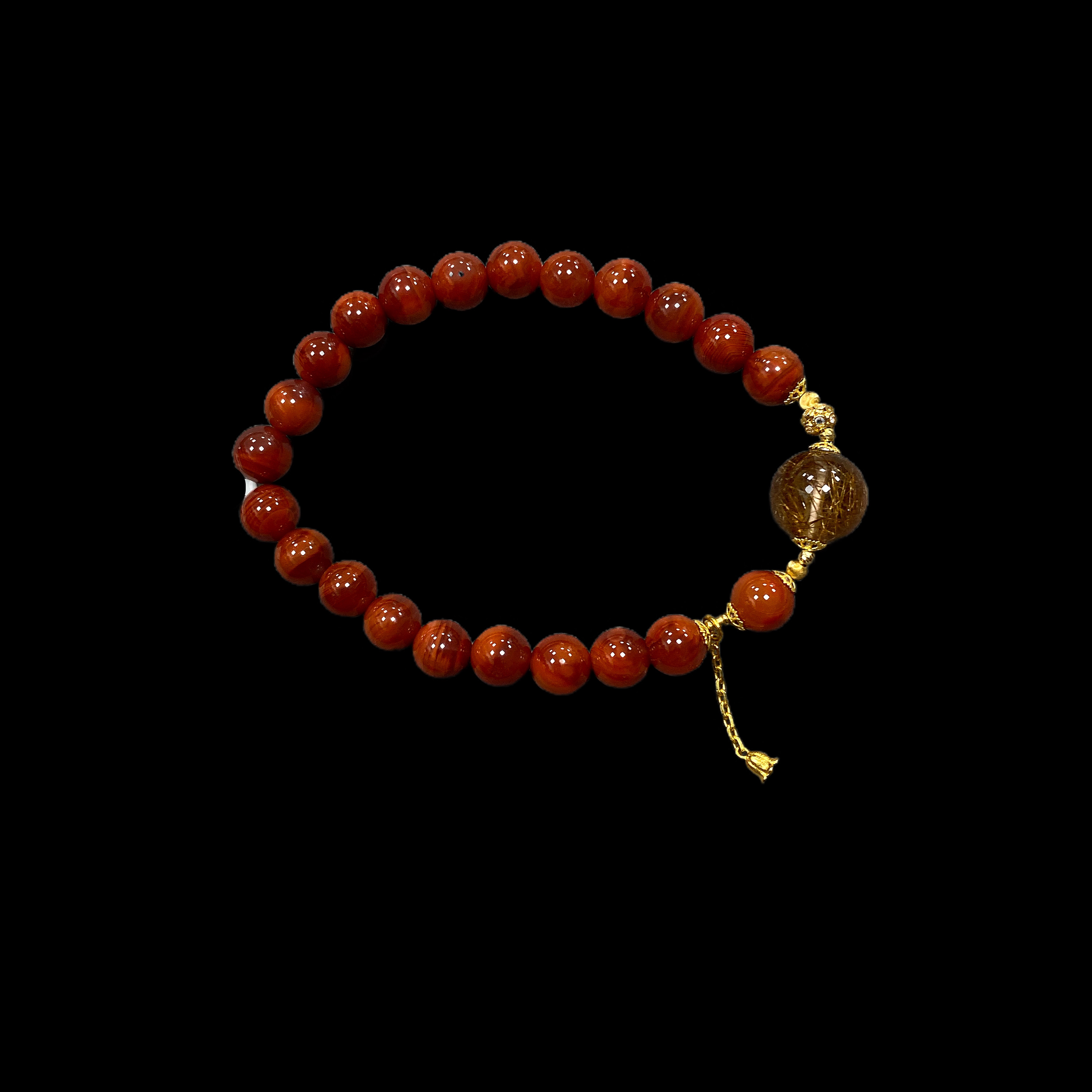 3530-南红18K手串孤品