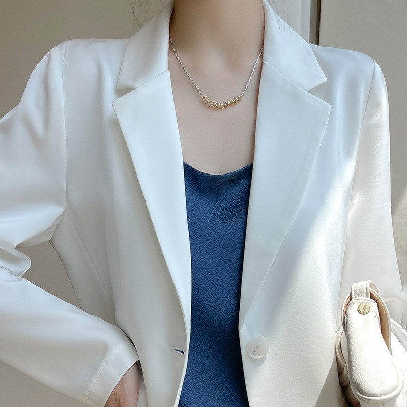 气质垂感西装外套女2022新款高级感醋酸缎面上衣休闲宽松西装