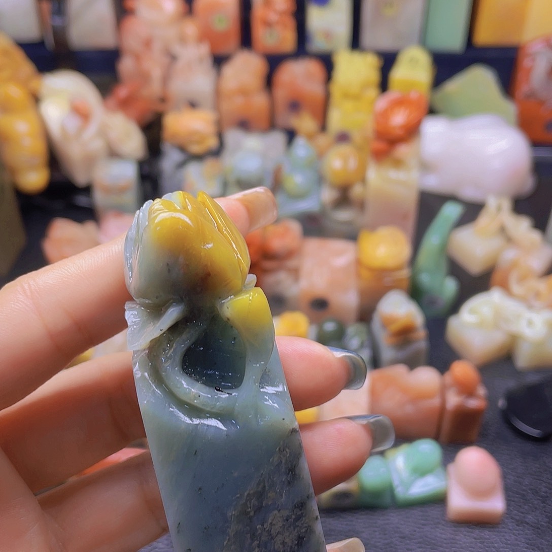 青田石印石花开富贵