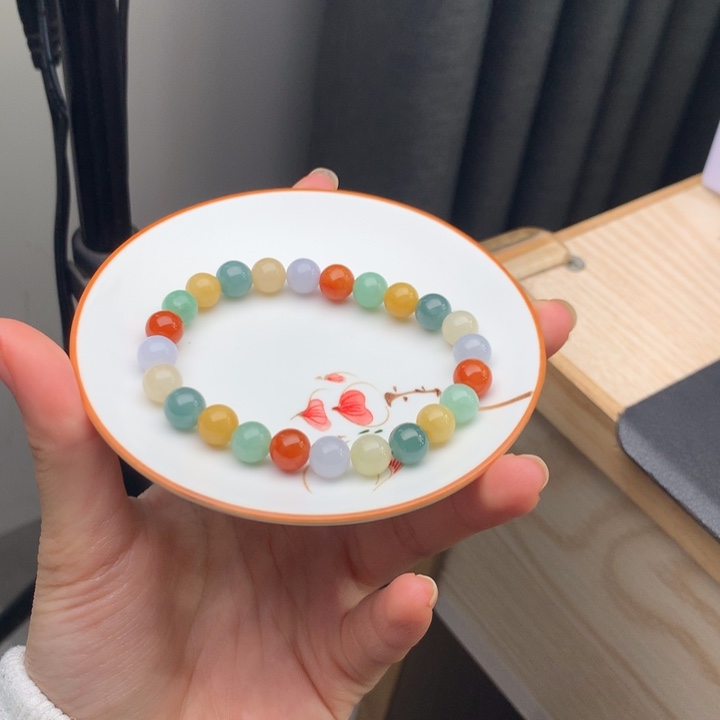 不***心翡翠未镶嵌手链翡翠y2535 卡7.8