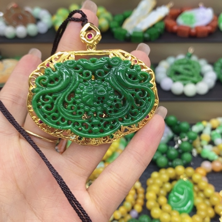 翡翠未镶嵌颈饰项链34