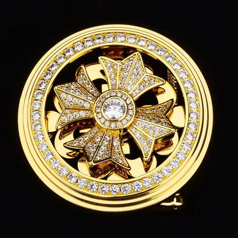 十来运转扣头,网红轻奢时尚个性潮流男士款金色银色腰带皮带头