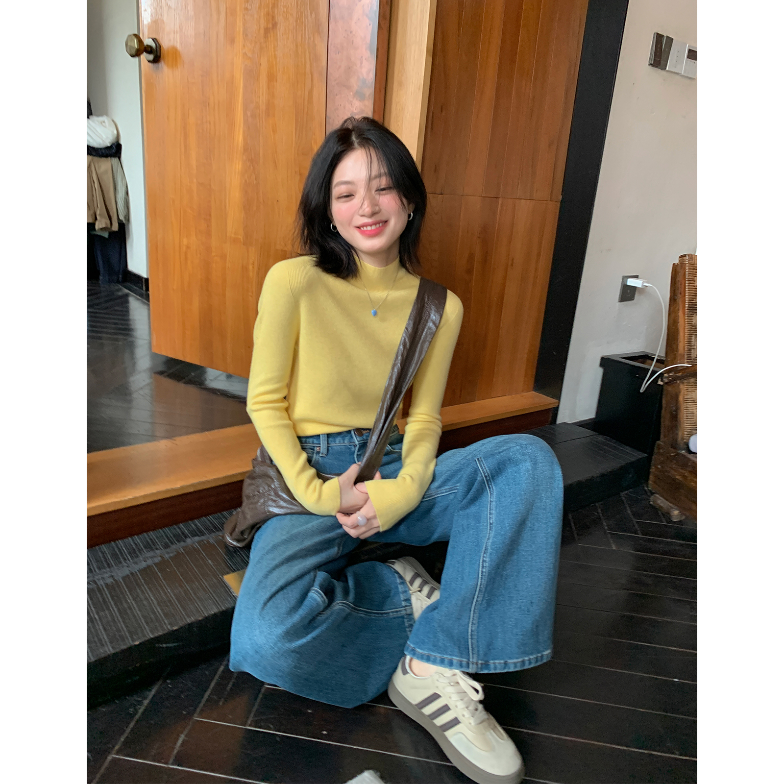 【西西里安】触感均自留款~软糯无缝一体秋冬半高领羊毛打底衫