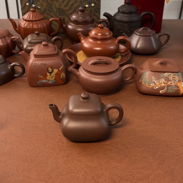 紫砂茶壶张****师四方君德老紫泥全手工
