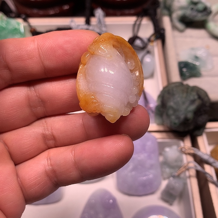 翡翠未镶嵌挂件翡翠福寿双全