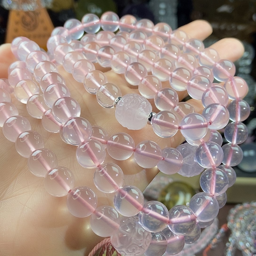 水晶套链未镶嵌水晶108颗盘珠