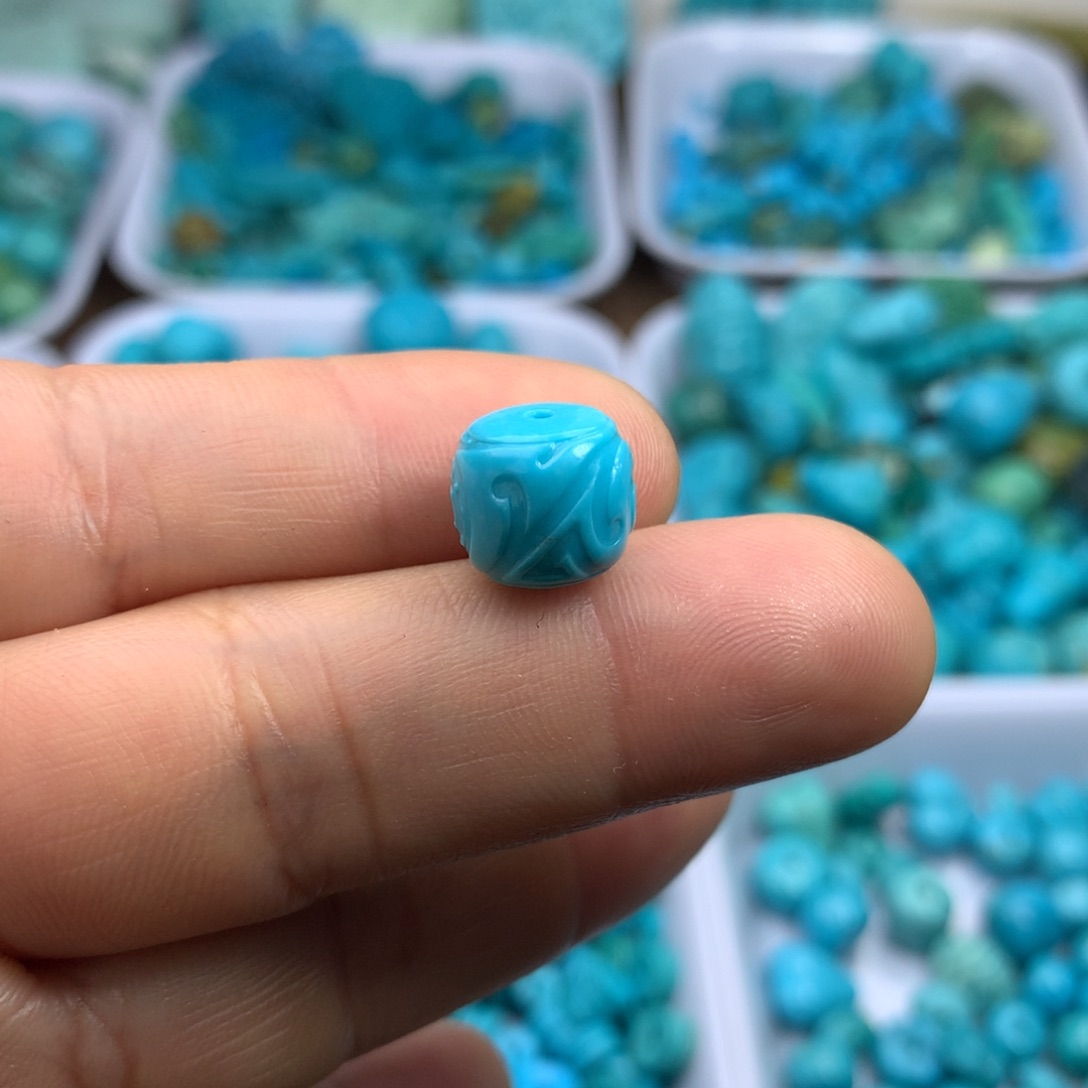 往***风绿松石未镶嵌吊坠(不含链)